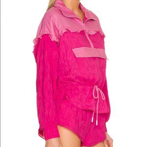 Free People Movement Lets Go Out Pullover Top Jacket in Azalea Size S NWT
